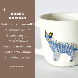 Kubek z uchem Kociraj biały Kubek z uchem Kociraj biały