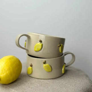 Ręcznie robiony kubek z uchem Lemon Ręcznie robiony kubek z uchem Lemon