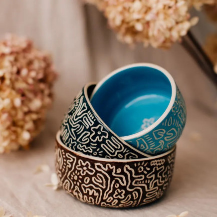 Zestaw misek ceramicznych ręcznie robionych