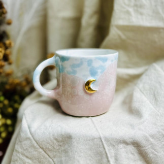 Kubek ceramiczny z uchem Księżyc