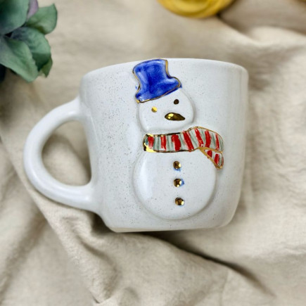 Kubek ceramiczny świąteczny Bałwanek