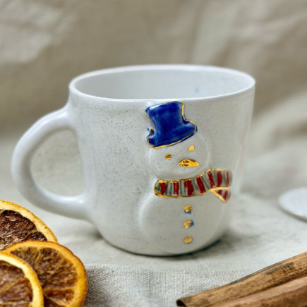 Kubek ceramiczny świąteczny Bałwanek