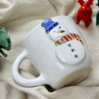 Kubek ceramiczny świąteczny Bałwanek