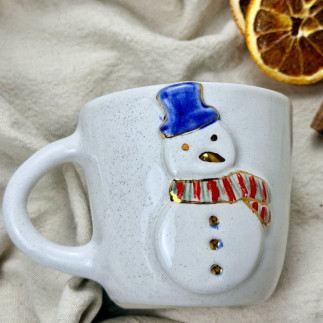 Kubek ceramiczny świąteczny Bałwanek