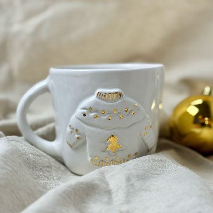 Kubek ceramiczny świąteczny Sweterek