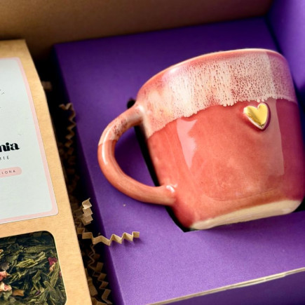 Zestaw prezentowy dla Kobiety: kubek ceramiczny i herbata