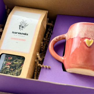 Zestaw prezentowy dla Kobiety: kubek ceramiczny i herbata