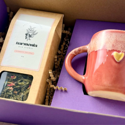 Zestaw prezentowy dla Kobiety: kubek ceramiczny i herbata