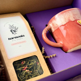 Zestaw prezentowy dla Kobiety: kubek ceramiczny i herbata